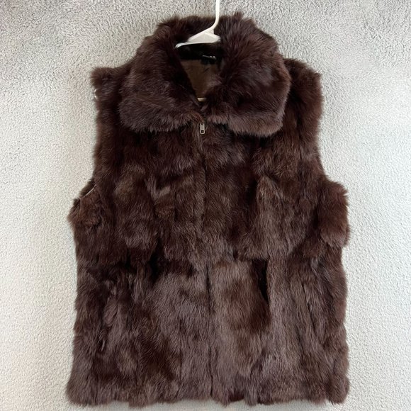 Saks Fifth Ave Rabbit Fur Vest Women's Size M